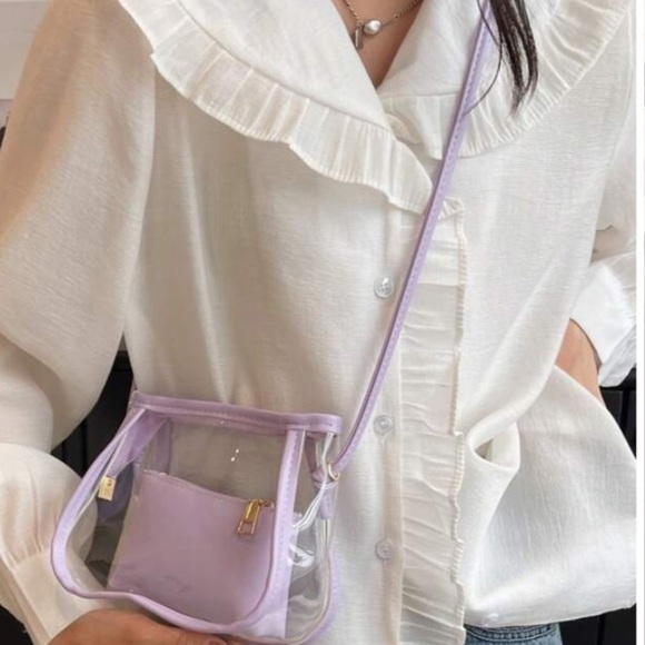 Pvc Transparent Single💗 Shoulder Bag, Casual Bag, Crossbody Bag With Inner Bag - Picture 1 of 5